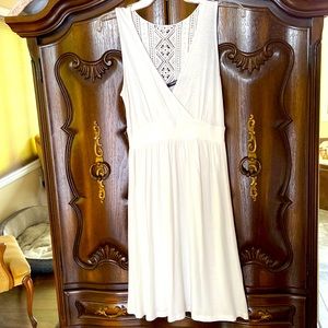 White crochet back beach dress in size xs